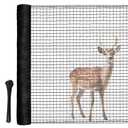 Deer Fence, RIFNY 4 x 25 FT Temporary Fence for Garden Outdoor Yard, Plastic Mesh Fencing Netting to Protect Plants Fruit from Deer Dogs Chicken Animal (Black)