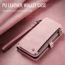 Defencase Compatible with iPhone SE 2020 2022 Case Wallet with RFID Blocking Card Holder for Women Men, PU Leather Magnetic Snap Flip Zipper Strap Wallet Phone Case Fit for iPhone SE/7/8, Rose Pink