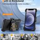 FNTCASE for iPhone 12 Magnet Case: Magnetic Dual Layer Protective Cell Phone Cover with Belt-Clip Holster | Military Grade Drop Proof Protection Durable Non Slip Textured Back Phonecase (Black)