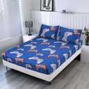 SDIII Blue Gamer Fitted Sheet Full with 2 Pillowcases, Not Including Flat Sheet, Soft Microfiber Deep Pocket for Boys Girls Kids and Teens