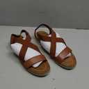 DREAM PAIRS Women's Comfortable Low Wedge Sandals, Open Toe Slip On Strappy Flat Sandals Light-weight Summer Shoes, 9 ½