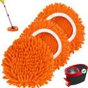 Baderke 3 Pack Chenille Mop Heads Replacements Compatible with 1 Tank System Chenille Duster Replacement Heads Microfiber Spin Mop Refill Pads Reusable Dust Refills for Floor Cleaning (Orange)
