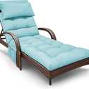 Outdoor Chaise Lounge Chair Cushion, Waterproof Outdoor Chair Cushions for Patio Furniture, 71 x 21 x 4 Inches Replacement Chaise Lounge Cushion with Ties (Teal)