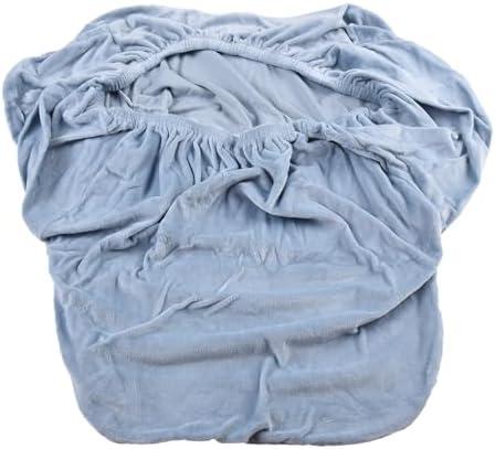 Velvet Chair Covers 2 Stretch Chair Covers for High Chairs, Suitable for Dining Room and Home, Silver Fox Fabric Anti Wrinkle, Anti-Pilling and Stain Resistant, (Light Blue)