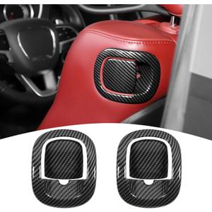 for Challenger Backrest Handle Trim Cover Fit for Dodge Challenger 2012-2023 Black Carbon Fiber Interior Accessories 2pcs