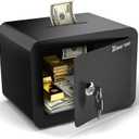 Small Safe, Locker Safes with Key and Coin Slot, Little Safes for Money, Cheap Home Safety, Small Hidden Safe, Savings Box with Key Mini Security for Home, Office, Travel, Pets0.23 Cubic