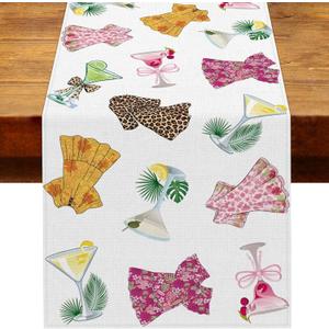 Moo Moos and Margaritas Party Decorations Table Runner Pajama Mexican Fiesta Girls Ladies Night Bachelorette Bridal Shower Home Kitchen Decor