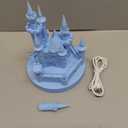 Baquler 4.8 Inch Castle Cake Topper Figurine Wedding Cake Topper Birthday Castle Tower Night Light USB Rechargeable Princess Nightlight for Valentine's Day Wedding Birthday Party Decor(Blue)