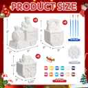 Watersay 6 Set Christmas Ceramics to Paint Express Train Ceramics Xmas Craft with Palette and Brushes Snowman Baker Gingerbread Man Party Favors Table Decoration Gifts