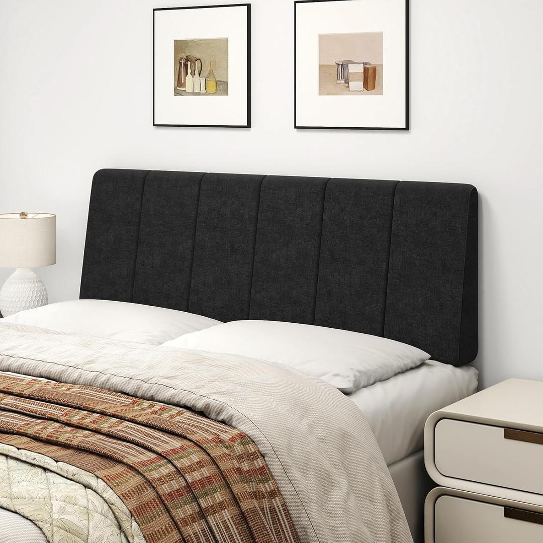 Full Size Headboard Only-No Assembly, Upholstered Headboard Full Size Linen Fabric Modern Style Headboards Extra-Thick, Black