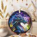 3.5 Inch Ceramic Christmas Tree Ornament, Dragon Christmas Ornaments, Heirloom Keepsake, Gift Exchange, Gift Idea, Bauble Present