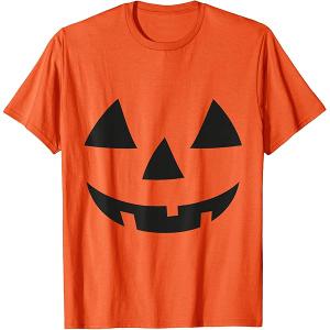 Funny Jack O Lantern Face Pumpkin Halloween Costume Men Boys T-shirt, Small Youth