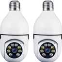 Security Camera, Two Way Talk 1080P HD Video WiFi Smart Camera, Indoor Outdoor Night Vision 360 Degree Motion Detection with SD Card (Pack of 2)