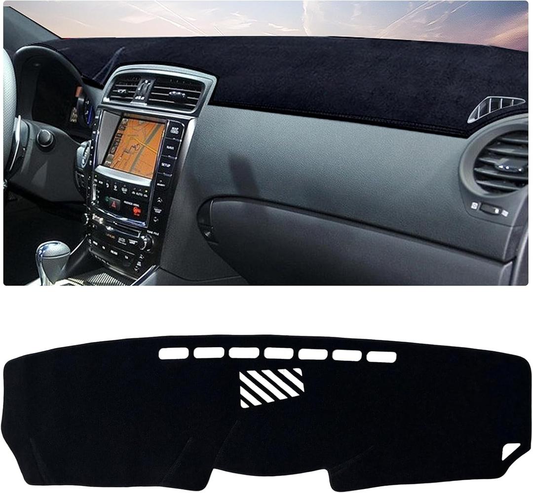 Car Dash Cover Mat Fit for 2006-2013 Lexus IS250 IS350, Dash Board Cover Pad Carpet, Dashboard Mat Non-Slip Pad Carpet Sunshield Protector Interior Accessories (Black)
