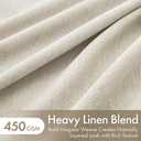 MIULEE Extra Wide Natural Pinch Pleated Blackout Linen Curtains, L102 x W60