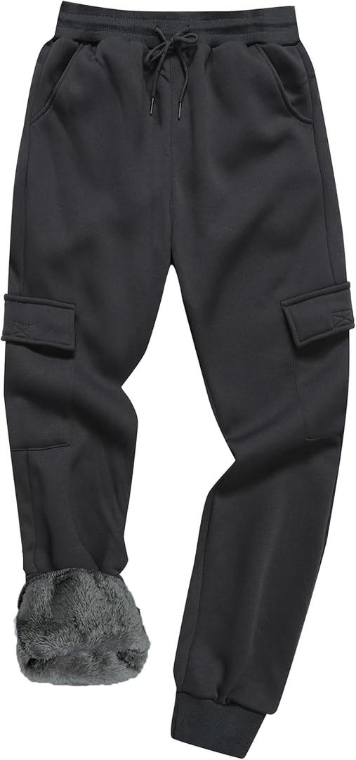 Men's Winter Thermal Fleece Sweatpants Thick Warm Jogger Running Pants, Size XXL
