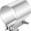 EVIL ENERGY 3.5 Inch Exhaust Clamp, 3 1/2" Butt Joint Band Clamp Sleeve Coupler Stainless Steel for Pipes, Mufflers, Catalytic Converters 2PCS