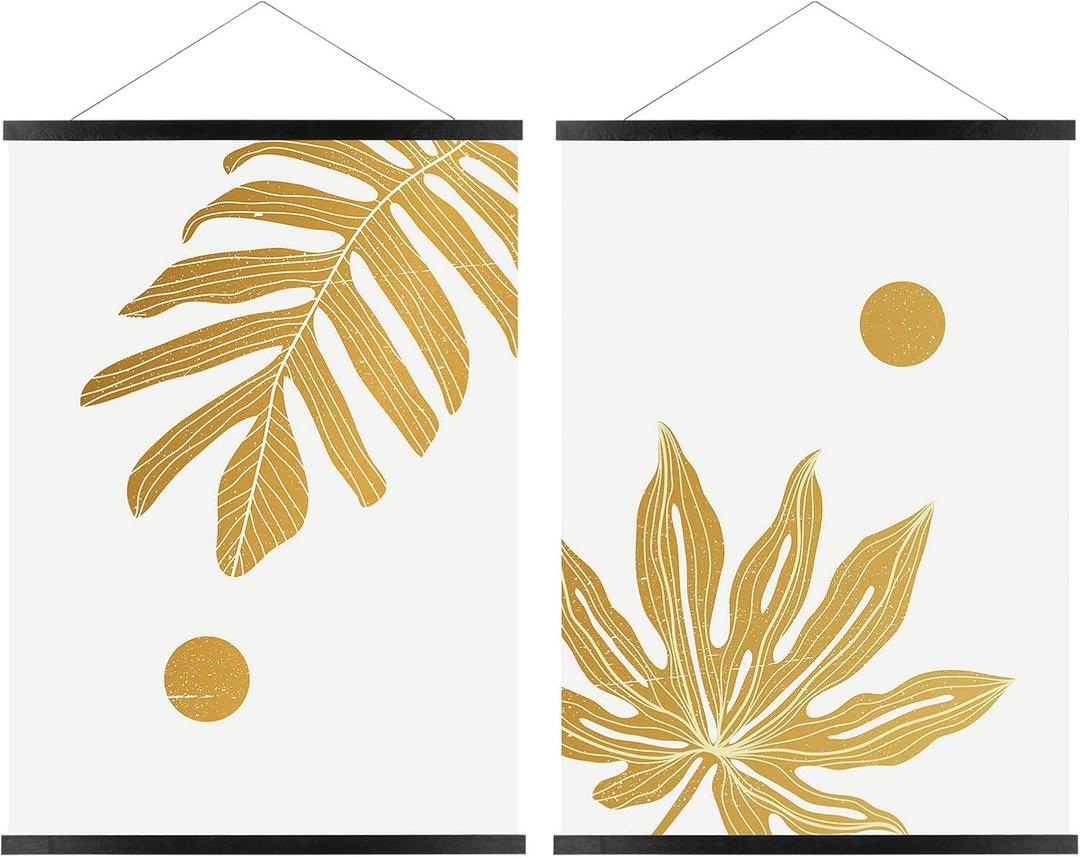 FALAMON 2 Pack Magnetic Poster Hanger Frame, 24x36 24x30 24x17 Magnet Poster Frame Hangers for Hanging Posters, Prints, Photos, Pictures, Maps, Scrolls, and Canvas Artwork (Black, 24")