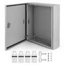 Garvee Outdoor Electrical Box,20x16x6 Steel Junction Box, NEMA 4X Electrical Enclosure Box IP66 Waterproof & Dustproof, Universal Electrical Project Box with Lock & Mounting Plate