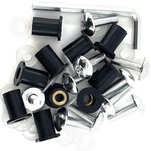 TCHAU Bodywork Kits for for Suzuki 10 PCS Silver M5x16mm Universal Motorcycle Windscreen Windshield Screws Bolts Nut Fastener Parts