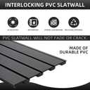 Slatwall Panel Garage Wall Organizer, Heavy Duty Wall Mounted Garage Slat Wall Storage Systems, PVC Wall Panels Slat Board, Slate Wall Black 4'W x 4'L