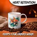 Goldfish Ceramic Coffee Mug 11oz Carp Fancy Fin - Tea Coffee Mug with Comfortable Grip - Unique Animal Gift Cup for Office or Home - Vibrant Long-Lasting Print ID44991