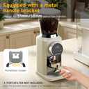 Conical Burr Coffee Grinder with 40mm Stainless Steel Burr, 34 Grind Settings Anti-static, Electric Espresso Grinder for Home Use Perfect for Espresso, Drip Coffee, French Press & Cold Brew, White