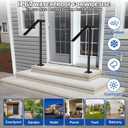 Handrails for Outdoor Steps, Single Post Wrought Iron Handrail for 1, 2, 3 Step, Outdoor Stair Rail Handrails with DIY Took Kit, 37" H Black Hand Rail Powder Coating for Concrete Steps or Wood Stairs
