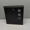 KYODOLED Locking Mailbox Wall Mount, Locked Mail Boxes, Mailbox with Key Lock for Outside, Large Capacity Drop Box for Newspapers, 13 x 3.4 x 11.8 Inch, Black