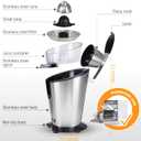 LEBENLANG Stainless Steel Electric Orange Juicer 600W I Incl. Stainless Steel Cone & BPA-Free | Electric Juicer Citrus Press Fruit Press I High Juice Yield for Oranges & Lemons