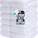 Utopia Towels 6 Pack Medium Bath Towel Set, 24 by 48 Inches, 500 GSM 100% Ring Spun Cotton, Lightweight and Highly Absorbent Quick Drying Premium Towels for Hotel, Spa and Bathroom, White