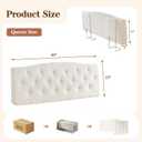 Vamcheer Queen Size Headboard Only-Modern Upholstered Headboard for Bed, Height Adjustable Head Board with High-Density Foam, Luxury Texture Easy Assembly, Cream