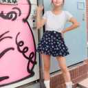 Flofallzique Girls Jean Skirts with Short Underneather Ruffle Toddler Denim Skorts 12Y