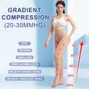 Medical Compression Pantyhose for Women & Men, 20-30mmHg Graduated Support Tights, Opaque Footless High Waist Tights, Graduated Tights for Varicose Veins, Edema, Deep, Thrombosis , During