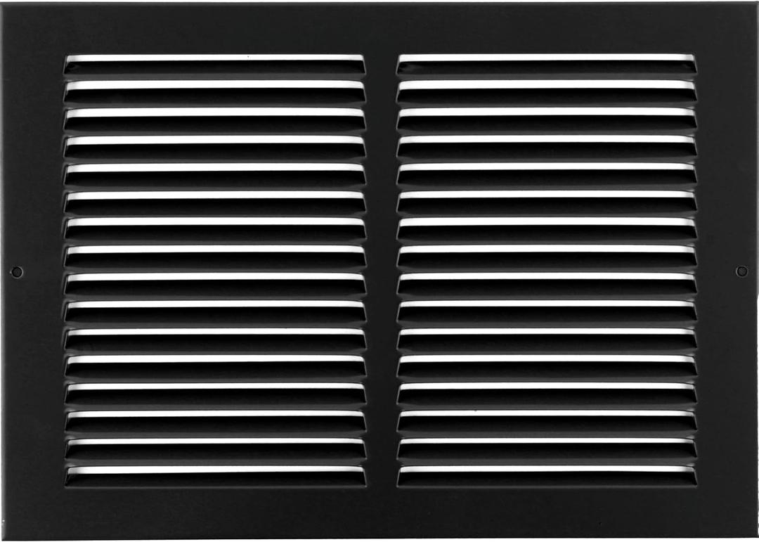 12"w X 10"h Steel Return Air Grilles - Sidewall and Ceiling - HVAC Duct Cover - Black [Outer Dimensions: 13.75"w X 11.75"h]