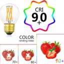 Dimmable E26 Edison Bulb G16.5 A15 LED Bulbs 4W (40W Equivalent) G50 Warm White 2700K AC120V 600lm for Chandeliers, Ceiling Fans, Pendant Lights, Wall sconces, Desk/Table/Floor Lamps 6Pack