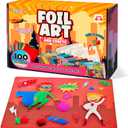 Playbees Foil Art Kit Superheroes - Preschool Arts and Crafts Kit for Kids- No Mess Art for Boys & Girls Ages 4, 5, 6, 7, 8, 9 Years Old - DIY Creative Activity - Art & Craft Activity
