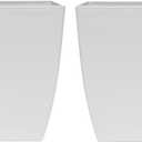 The HC Companies Aria Self Watering Square Plant Pot w/Drainage - Classic Planters for Outdoor Plants & Indoor Plants - Lightweight & UV-Resistant Plastic Pots for Plants (12" Matte White, Pack of 2)