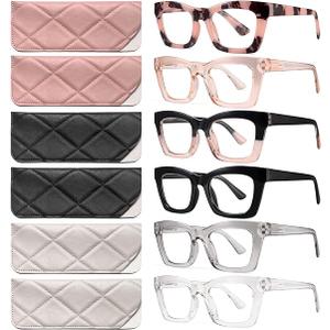 CCVOO Stylish Reading Glasses for Women, Eyeglasses, Blue Light Readers for Women, Computer Eye Glasses, Cheaters