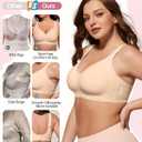 As Fairy Full Coverage Bras for Women No Underwire Supportive Wireless Plus Size Bra Seamless Comfort Bralette (Beige, L)