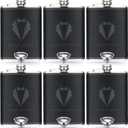 Rtteri Groomsman Gifts Set of 6 Flask for Men 8 oz Groomsman Proposal Gifts Stainless Steel Tuxedo Hip Flask Bachelor Party Favors for Wedding Proposal