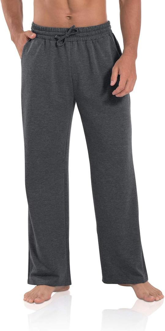Agnes Urban Men's Joggers Sweatpants Open Bottom Straight Leg Casual Loose Fit Running Athletic Jersey Pants with Pockets, M
