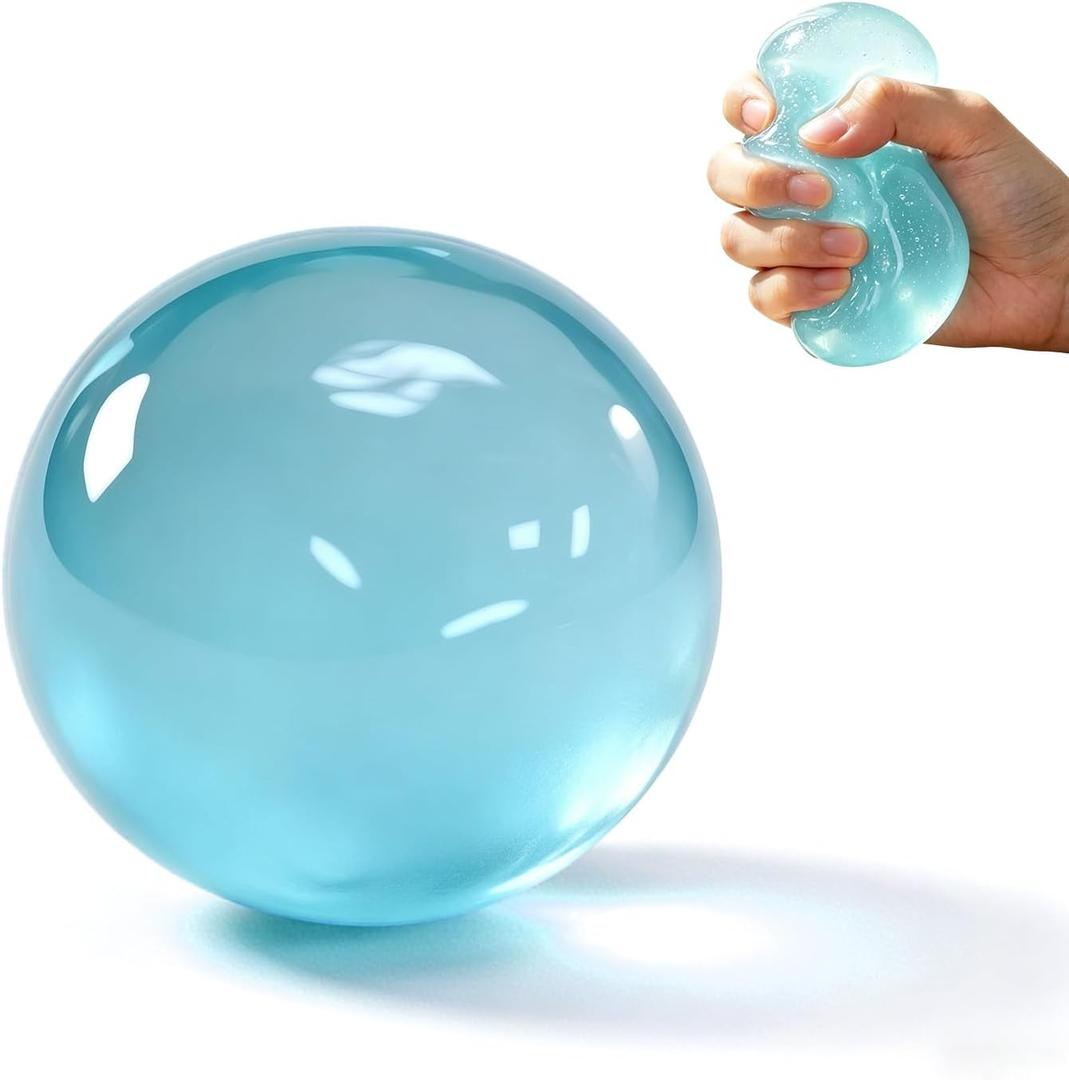 Coconut Oil Stress Ball, Slow Rising Coconut Oil Squishy for Stress Relief, Non-Sticky Sensory Fidget Toy for Adults & Kids, Portable Squeeze Stress Ball for Anxiety, Office Desk or Travel(Blue)