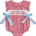 My 1st Baby Girl Halloween Outfit Smocked Baby Girl Clothes Pumpkin Short Sleeve Bubble Romper Winter Bodysuits (2-3T)