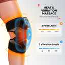 LTW Knee Massager with Heat and Red Light, Cordless Heated Knee Brace with 3 Heat/3 Vibration/5 Light Levels, 72 Red Lights with 660nm & 850nm, 5000mAh Massager for Knee Elbow Shoulder