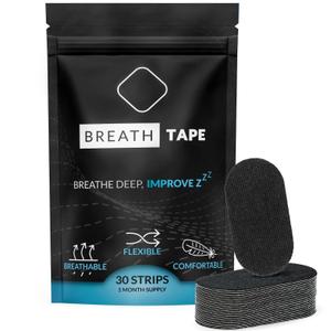BREATH Tape (30 strips) Mouth Tape for Sleeping, Hypoallergenic, Medical Grade, Woven Cotton for Comfort and Gentle Pain Free Removal, 150 Packs In The Box