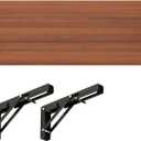 Rustic Style Foldable Floating Shelf, Wall Shelf, Display Shelf, Storage Shelf, 90 Folding, Strong Load Bearing, Space Saving(Walnut Colour,40x24cm)