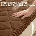 Smiry Fuzzy Couch Cover for Dogs, Non Slip Washable Pet Sofa Cover, Scratch Proof Hair Resistant Plush Sofa Slipcover, Pet Friendly Couch Cushion Protector for Cat, Brown, 27.6" x 27.6"