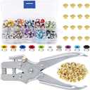 Eyelet Hole Punch Pliers, 3/16 in(5mm) Eyelet Grommet Pliers Kit Metal Eyelets Kits with 400PCS Multicolor Grommets Shoe Eyelets Grommet Sets for Leather Fabric Belt Clothes Decorative Repair