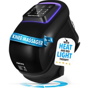 FORTHiQ Knee Massager Pro+ with Heat, Red Light and Vibration, 6-in-1, Dual-Wavelength - Cordless, Portable, Adjustable Straps, Easy to Use, Saves Your Settings, FSA-HSA Eligible